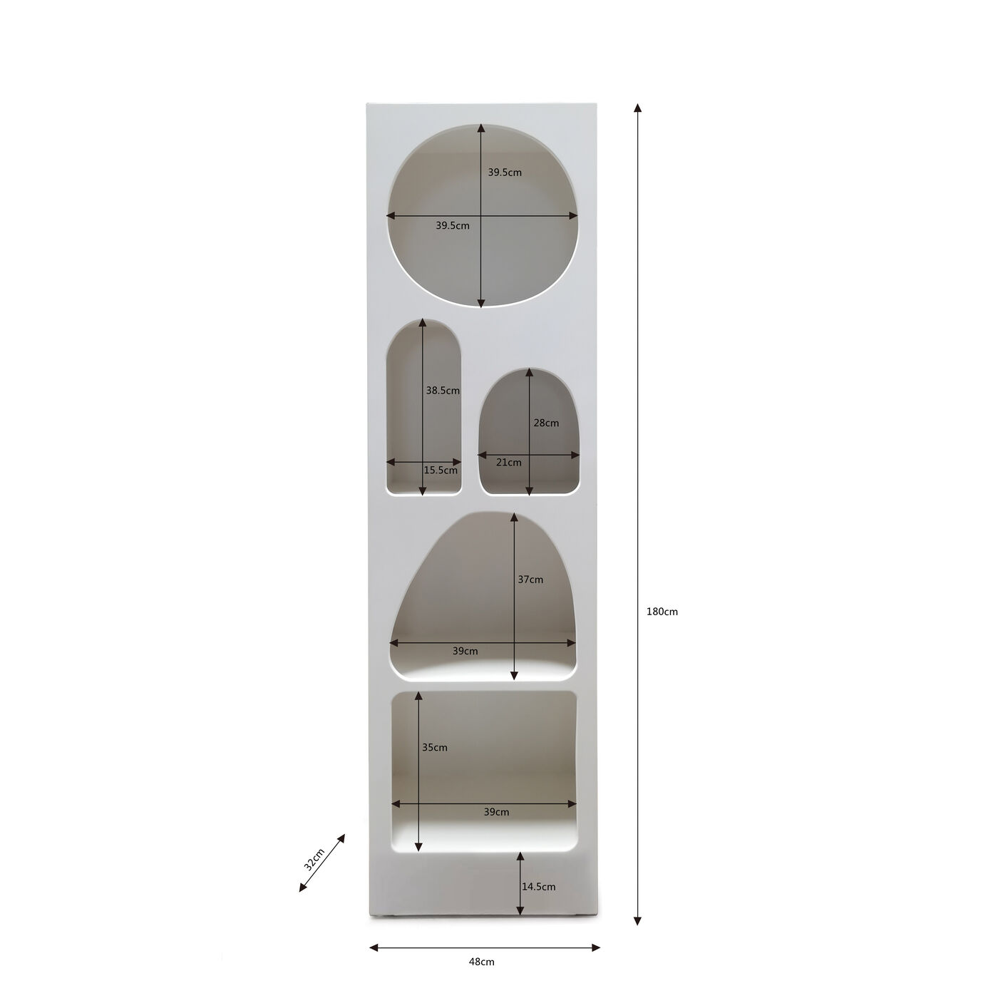 Стеллаж Paco White 48x180 см KARE 87741