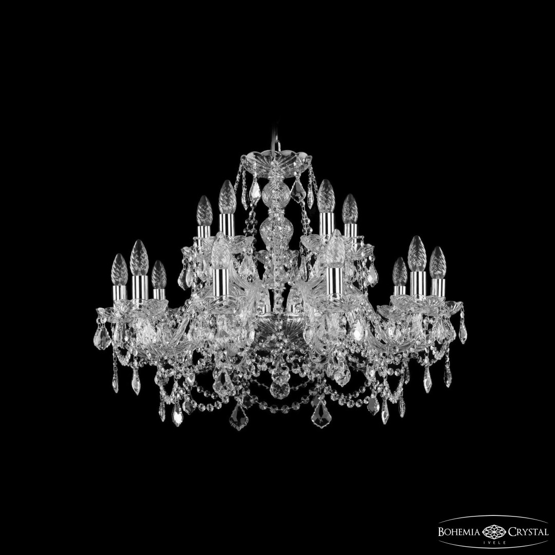 Люстра хрустальная 1411/10+5/240 Ni Leafs-Лист Bohemia Ivele Crystal