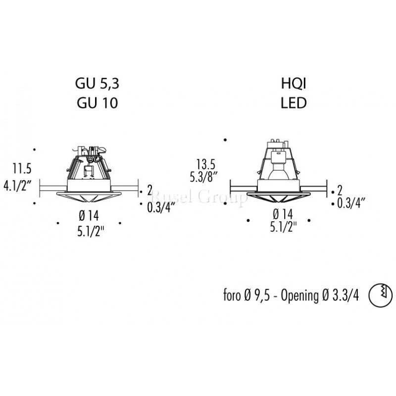 Встраиваемый светильник LEUCOS POLAR F