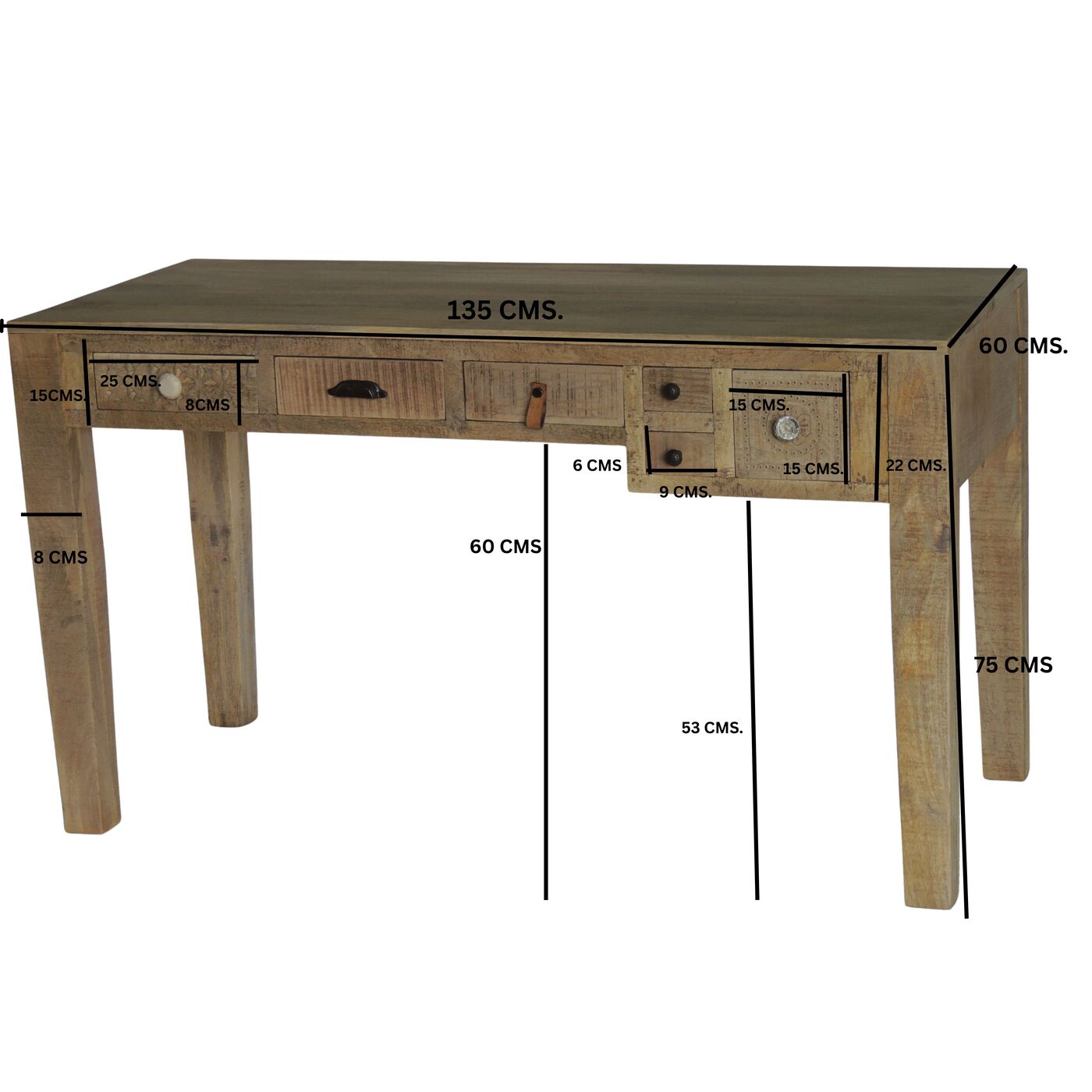 Стол письменный Puro 6 ящиков 135x60 см KARE 81333