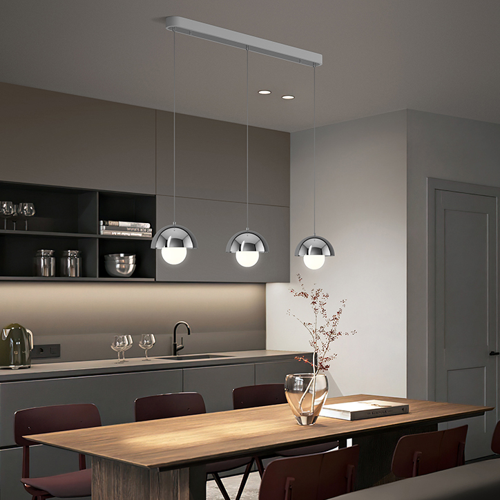 Подвесной светильник TEODOR TRIO Chrome by ImperiumLoft