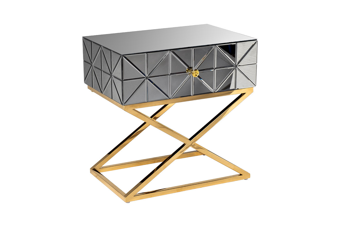 Тумбочка зеркальная с выдвижным ящиком Garda Decor KFG090