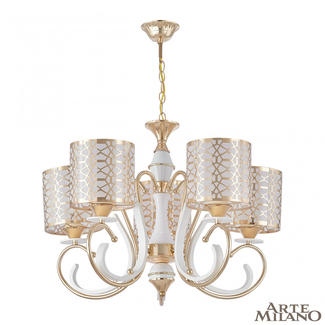Люстра подвесная с плафонами 301237/5 Wh/Gd Arte Milano