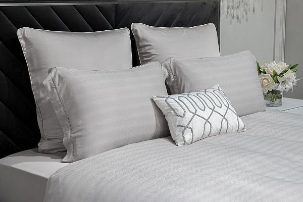 Простыня бамбук на резинке серая Garda Decor 180JOD-18004