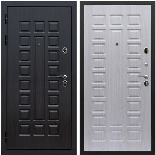 Дверь входная Graf Люксор 3К Шагрень черная ГОТОВАЯ / МДФ 16 мм ФЛ-183 Дуб беленый