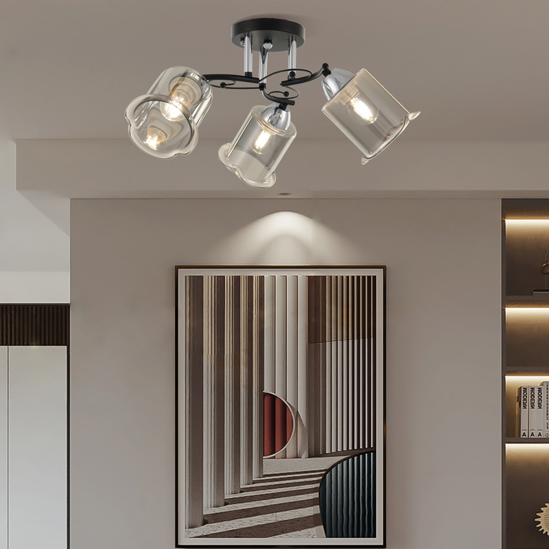 Люстра с плафонами 323219/3 CR+BK Arte Milano