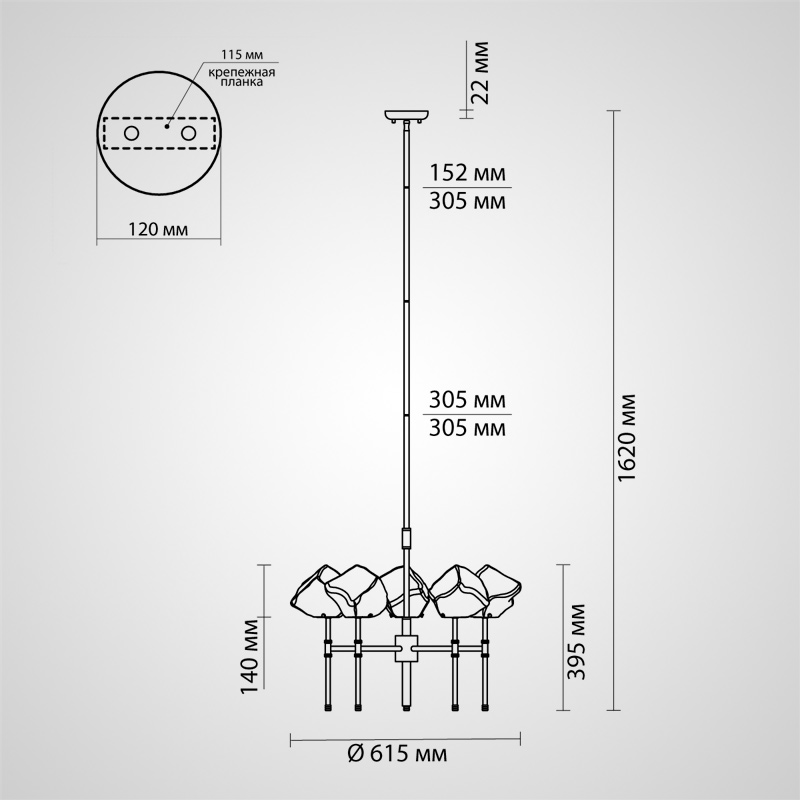 Потолочная люстра ICHE by ImperiumLoft