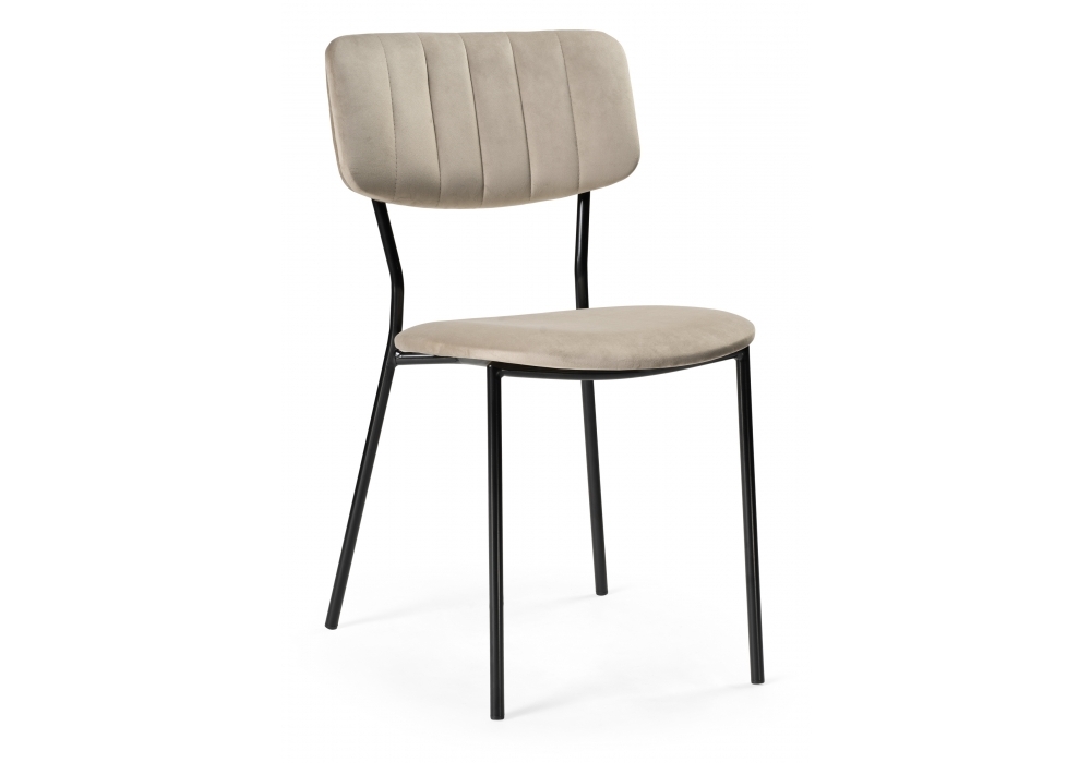 Стул Woodville Фиер серо-бежевый / черный глянец 494369