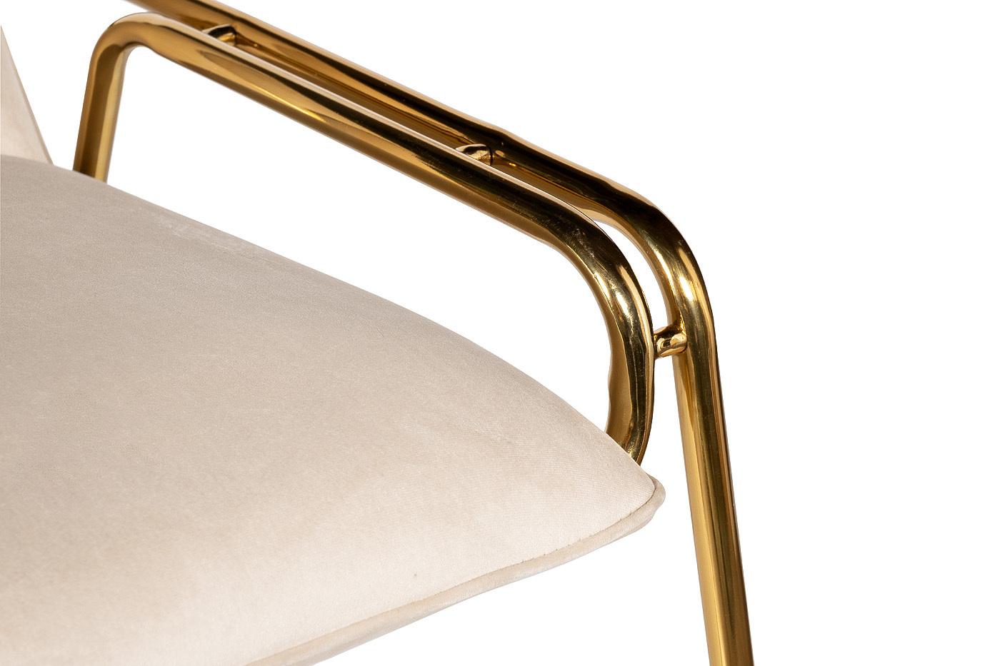 Стул велюровый кремовый с V-декором Garda Decor 30C-DR-20013C CR