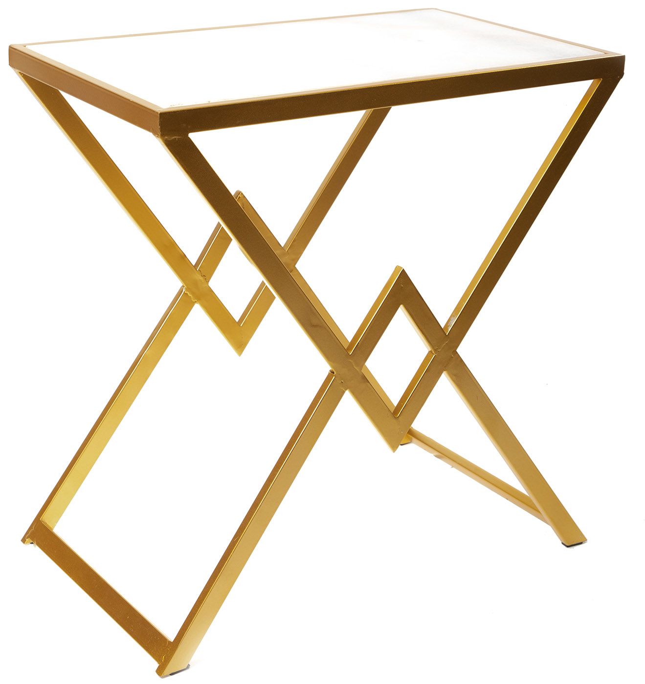 Столик приставной с белым мрамором Glasar 54-080