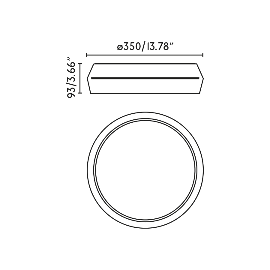 Белый настенный/потолочный светильник Shoku 350 LED 24W 2700K DIM Faro