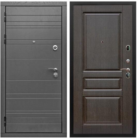 Дверь входная Graf Роял Вуд МДФ 10 мм Роял Вуд графит / МДФ 16 мм ФЛ-243 Венге