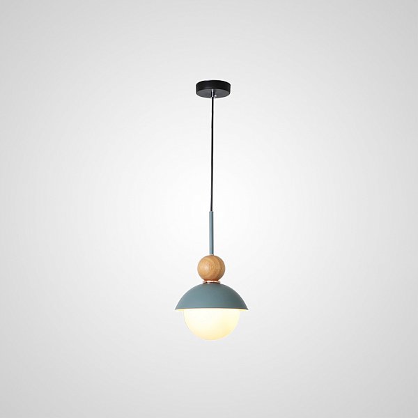 Подвесной светильник POMPON WOOD Голубой by ImperiumLoft