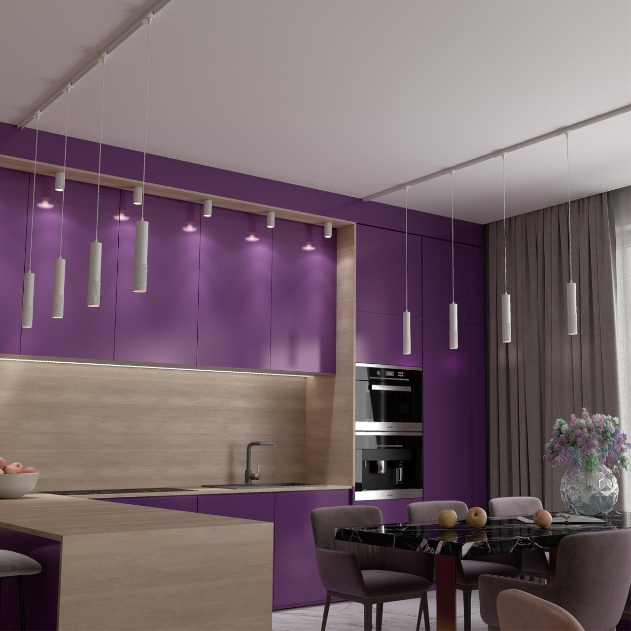 Трехфазный трековый светодиодный cветильник, провод 1м Novotech 358505