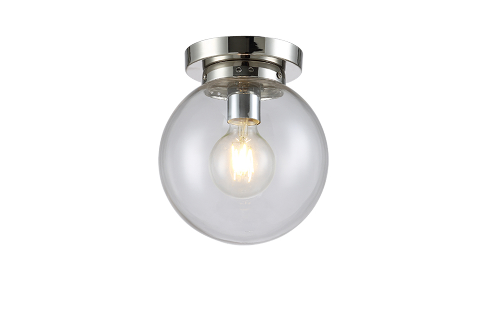 Светильник потолочный Crystal Lux MARIO PL1 D200 NICKEL/TRANSPARENTE