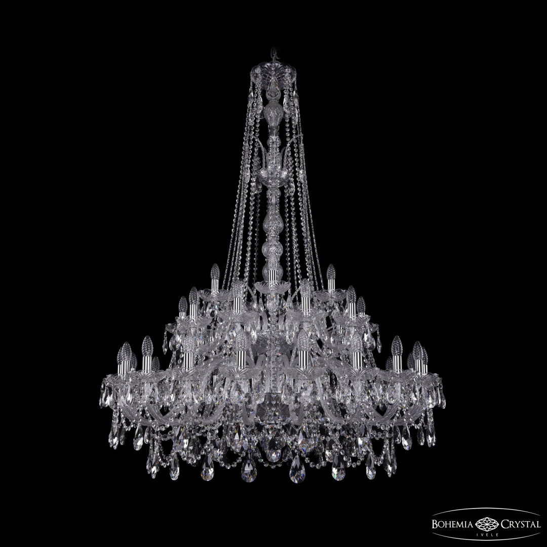 Люстра хрустальная 1411/20+10+5/400/XL-155/2d Ni