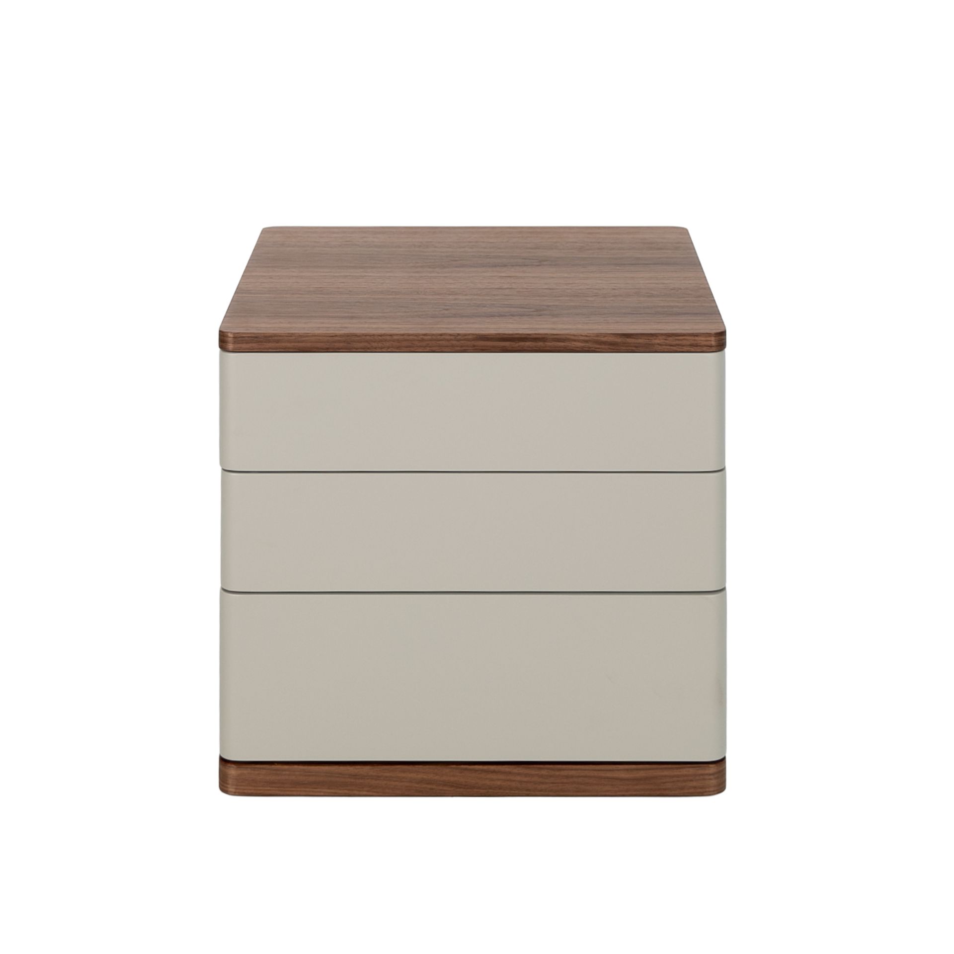 Прикроватная тумбочка 7166/MB2320NS из серого лака и шпона ореха Angel Cerda