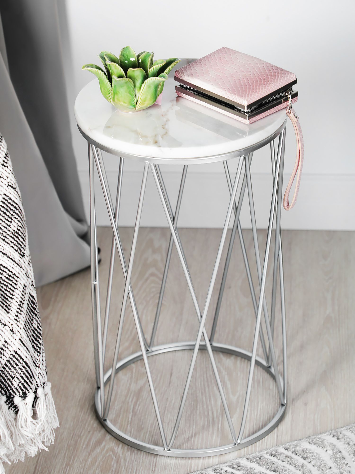 Столик интерьерный с белым мрамором Glasar 54-244