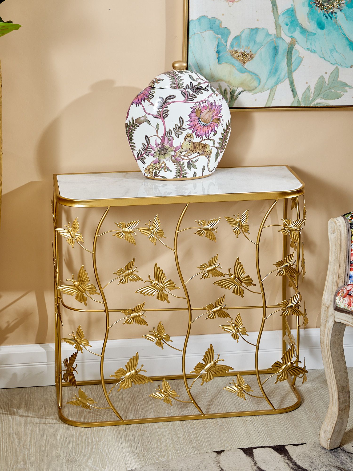 Консоль с белым мрамором Glasar 54-110