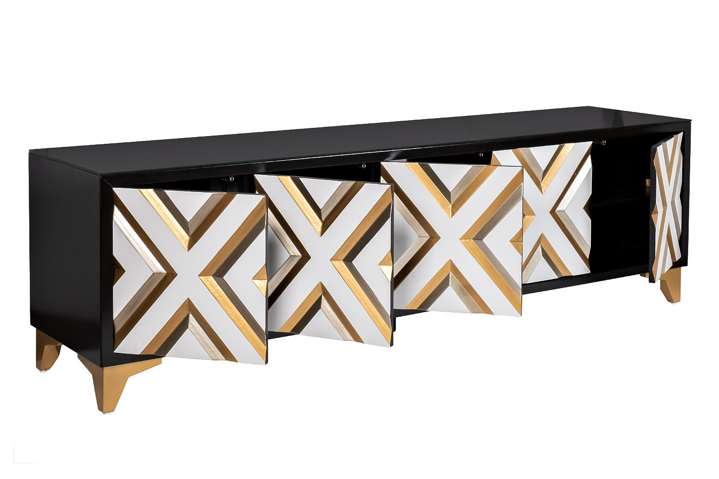 Тумба под телевизор с ромбовидным декором Garda Decor ART-2924-TV