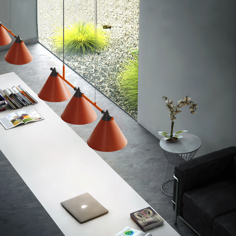 Подвесной реечный светильник CONE 4 Brown by ImperiumLoft