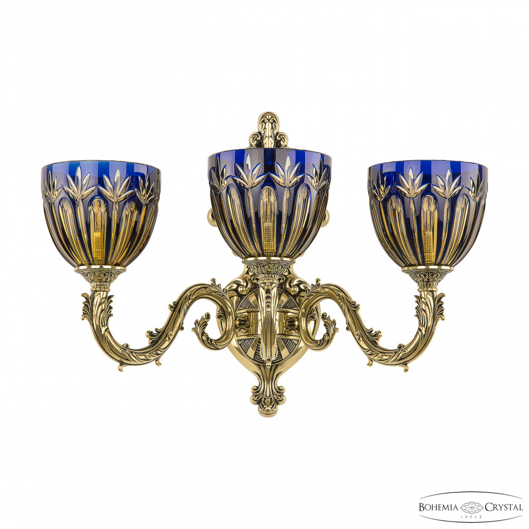 Бра бронзовые с хрусталём 7101B15/3/210 GB P1 U Amber-Blue/H-1I