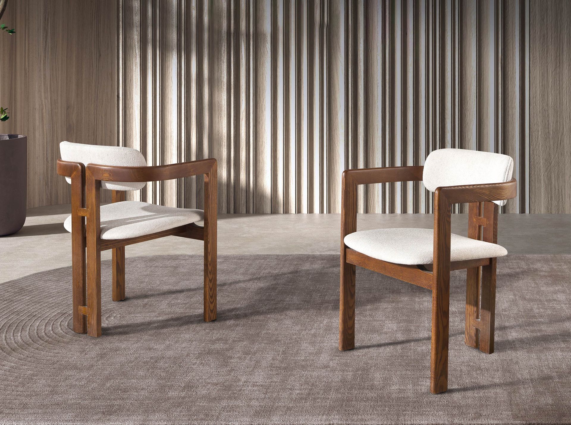 Стул 4194 из ткани белого цвета Angel Cerda