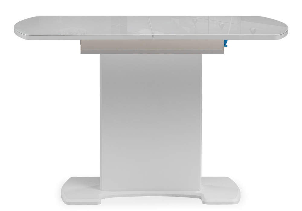 Стол стеклянный Woodville Палмер 120(160)х80х75 белое стекло / белый 490090