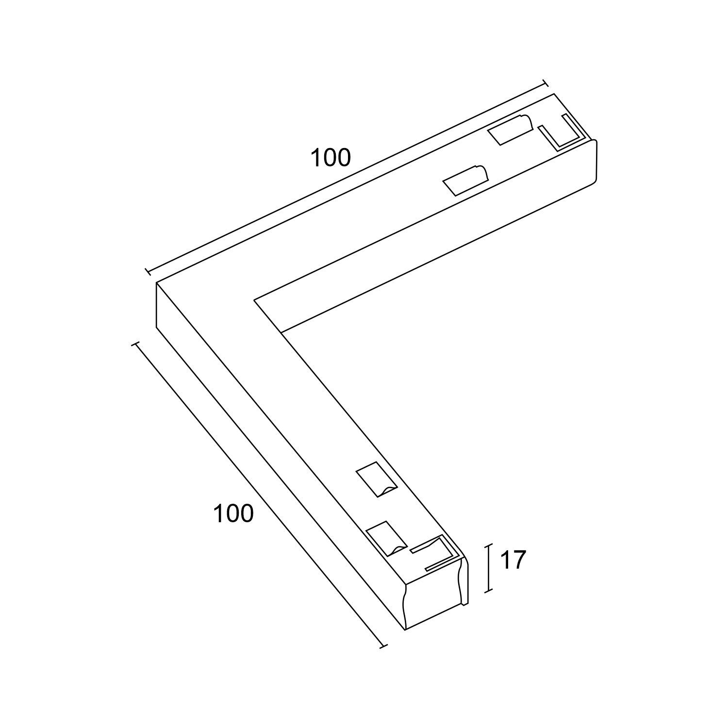 Коннектор угловой (жесткий) для магнитной системы TSMA-LHF White