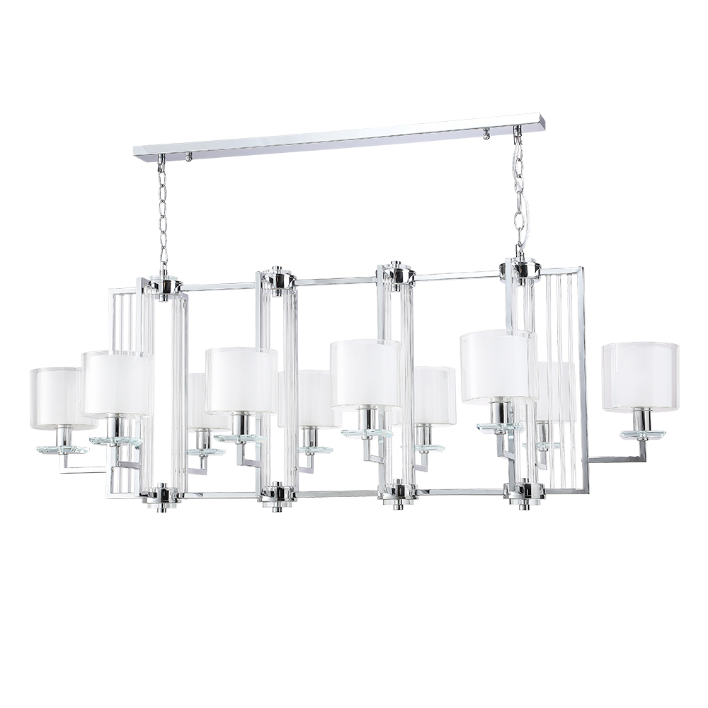 Люстры Crystal Lux NICOLAS SP10 L1300 NICKEL/WHITE