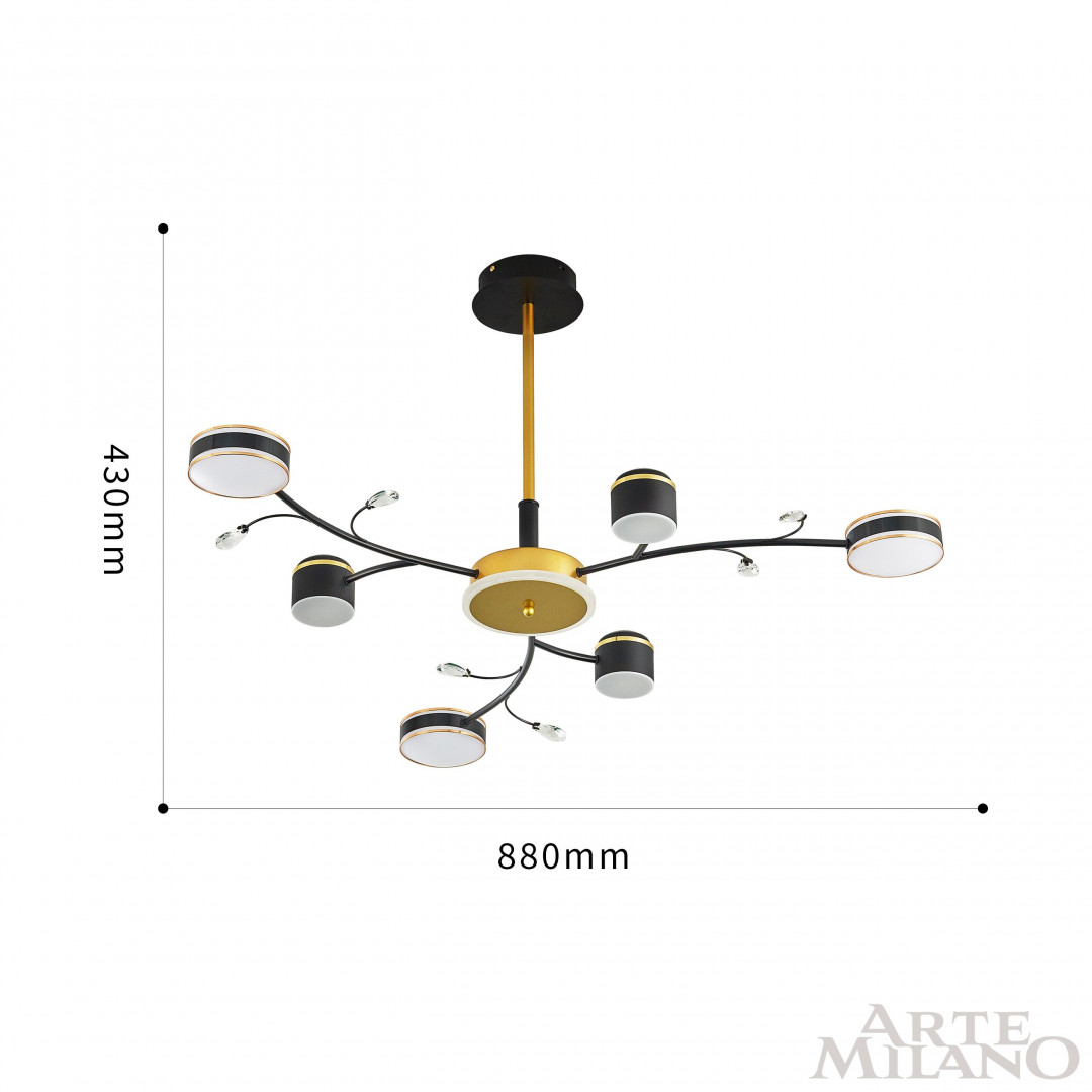 Люстра светодиодная 276240/6+1 BK/GD Arte Milano