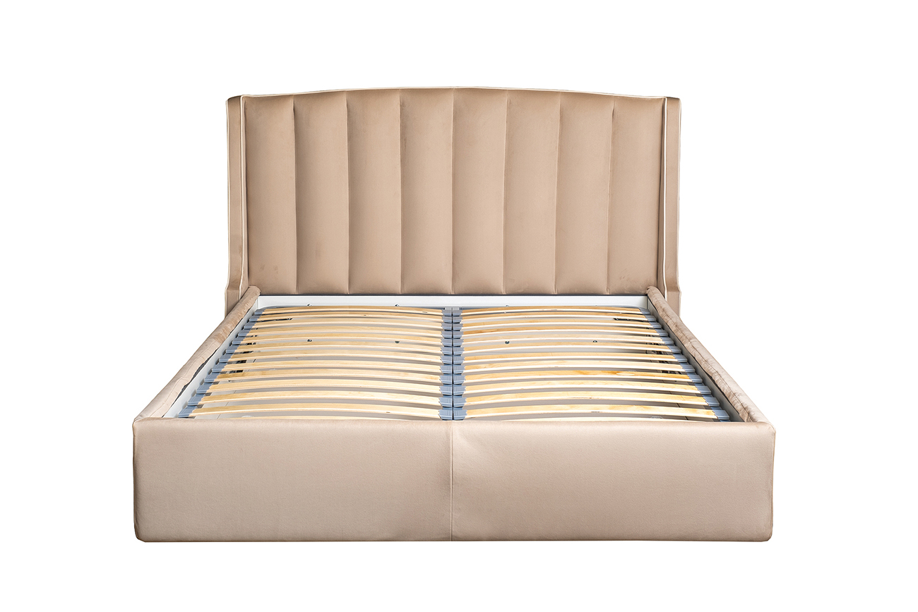 Кровать Odry c подъем.мех. велюр экрю Colt1009 186*220*120 Garda Decor ODRY-160M-Colt1009+Colt1008