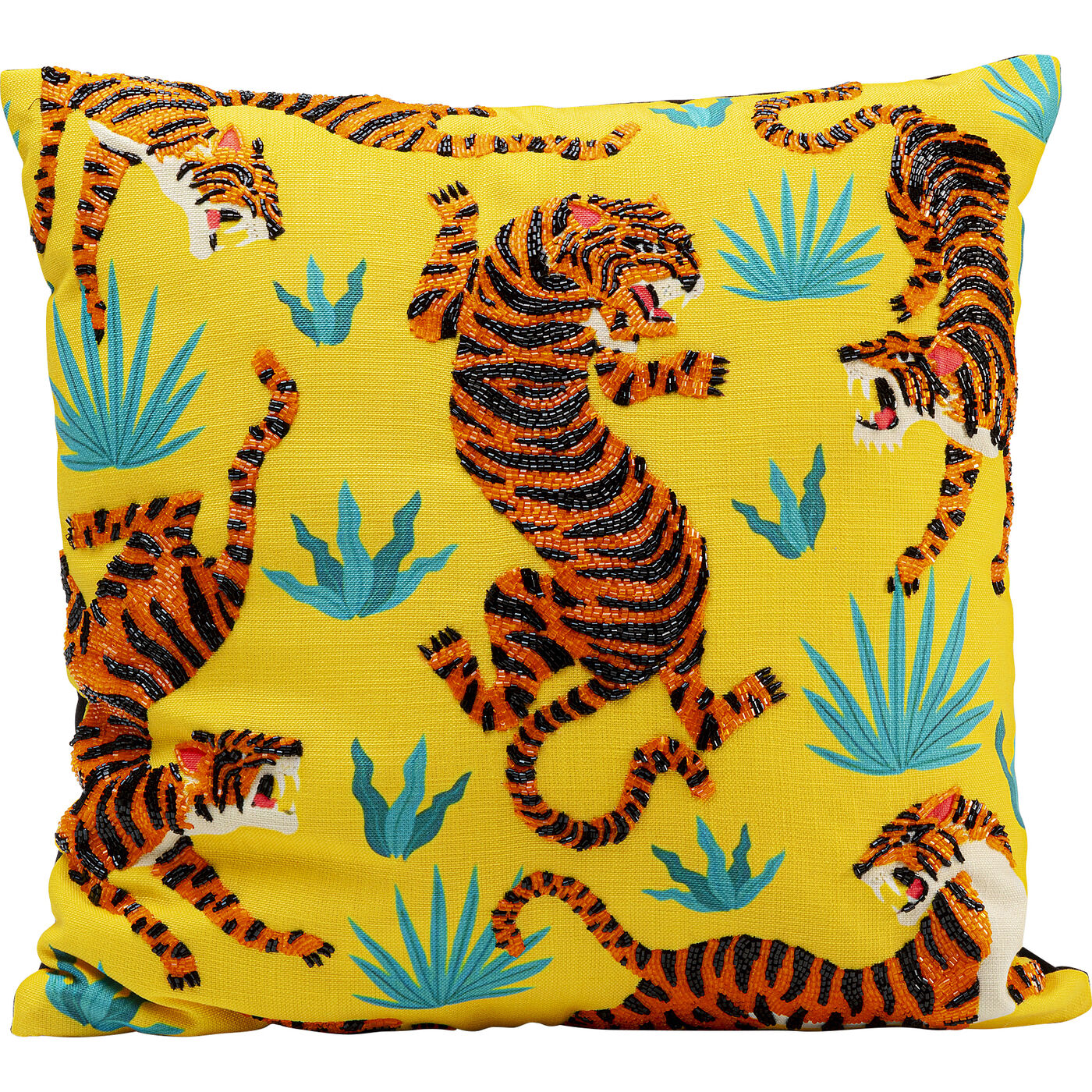 Подушка Tiger Love Yellow 45x45cm KARE 57271
