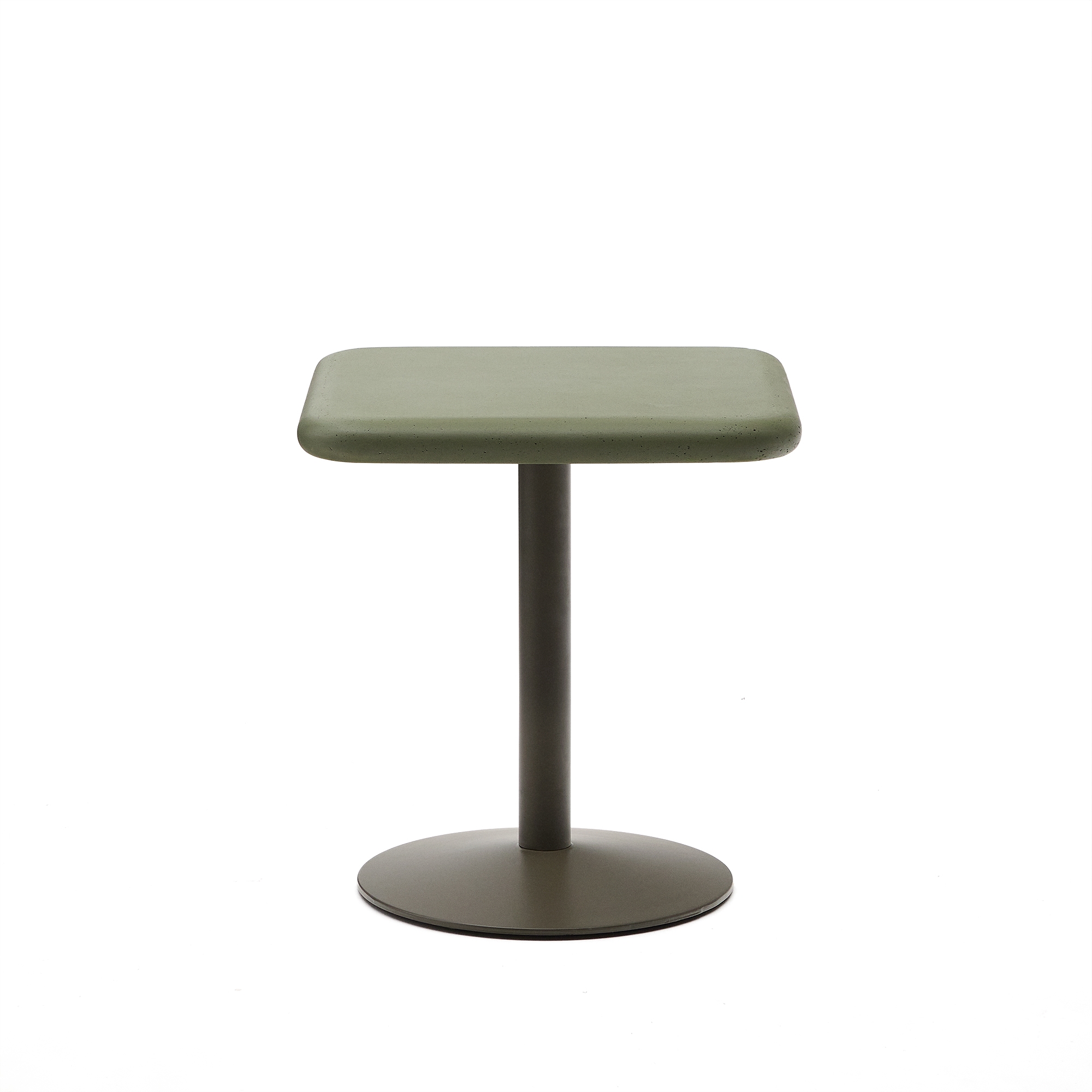 Уличный стол Esilda зеленый из цемента и стали со столешницей 70х70 см La Forma 263231