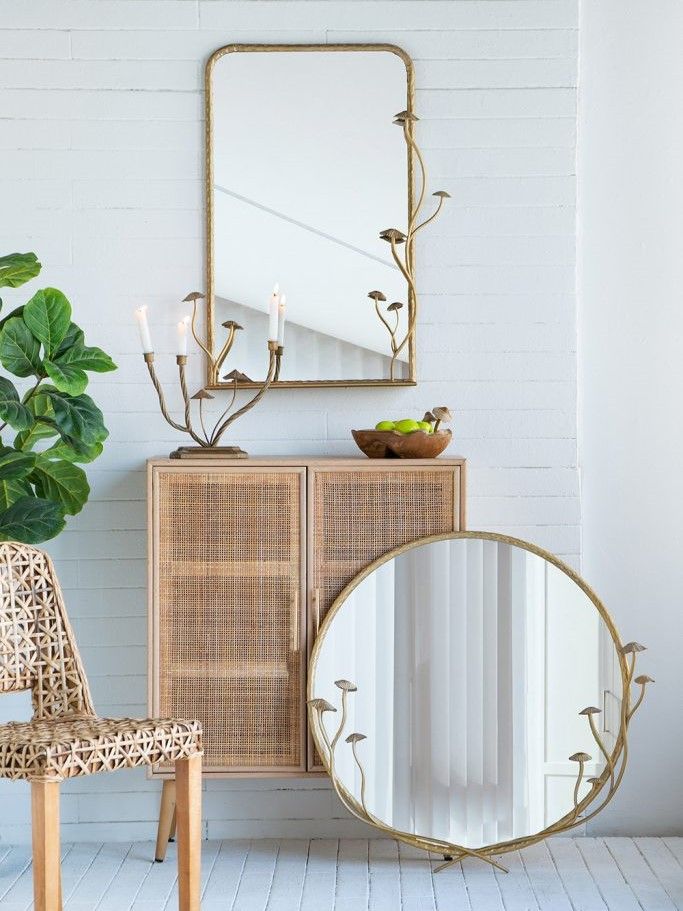 Зеркало настенное с полкой Glasar 49665