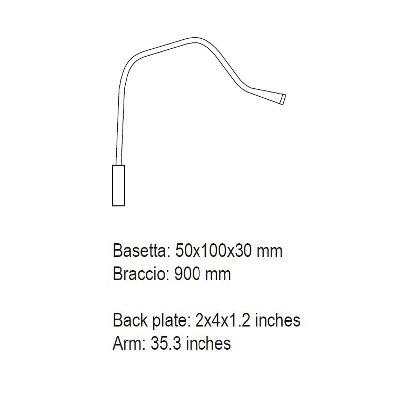 Настенный светильник Contardi FLEXILED AP L90 nickel/brown ACAM.000873