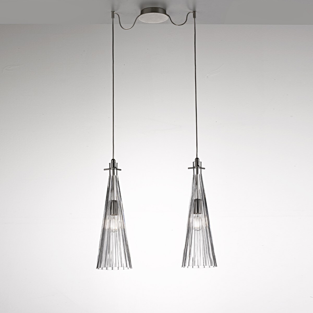 Подвесной светильник Selene Illuminazione Costa Rica 2 nickel/clear 2810/2-003023