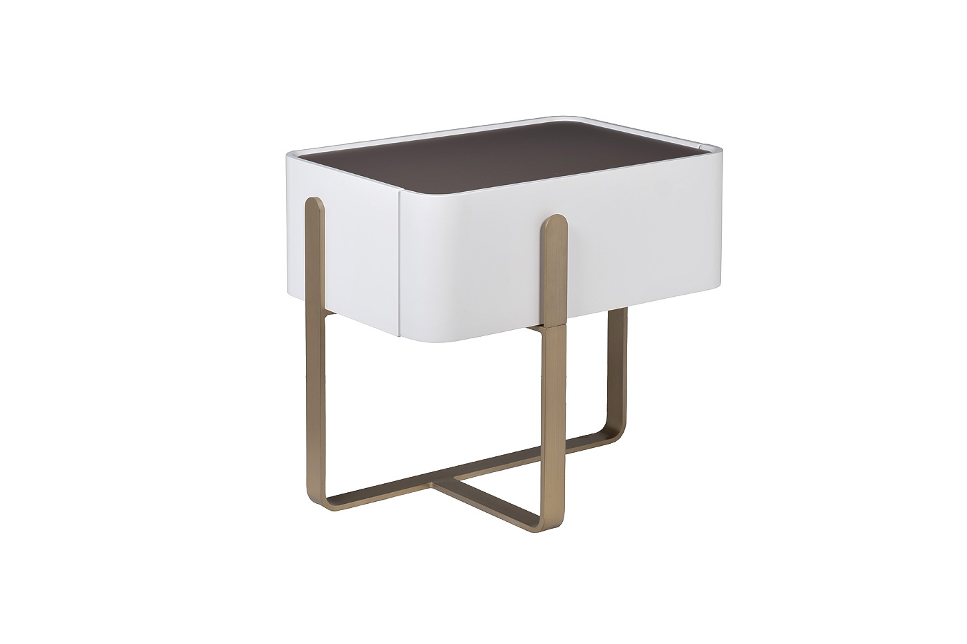 Тумбочка светлая с металлическим каркасом Garda Decor 77IP-20863