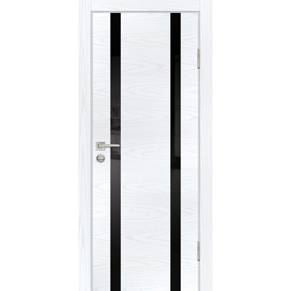 Межкомнатная дверь Graf P-9 черный лакобель Дуб скай белый (2000 х 600)
