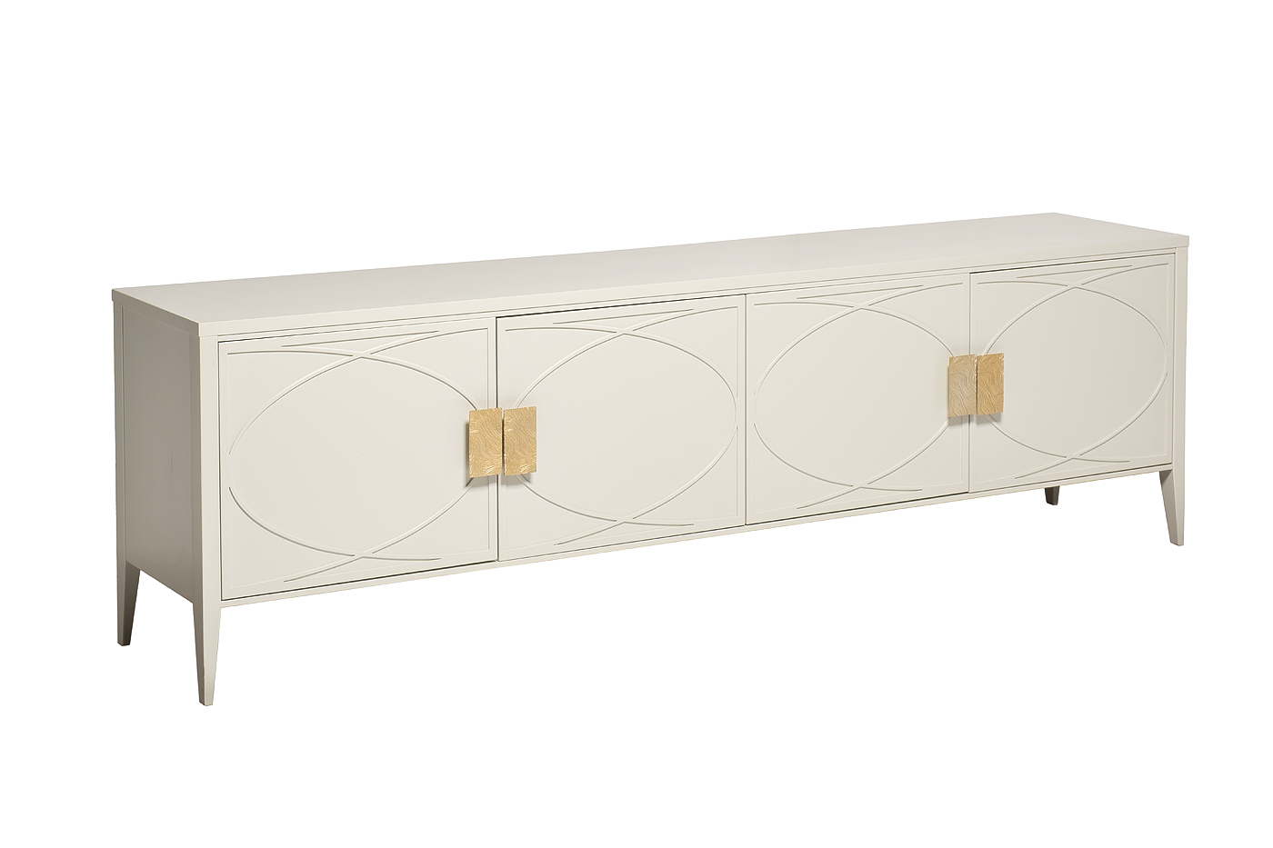 Тумба под телевизор бежевая с дверцами Garda Decor 151SV-00004