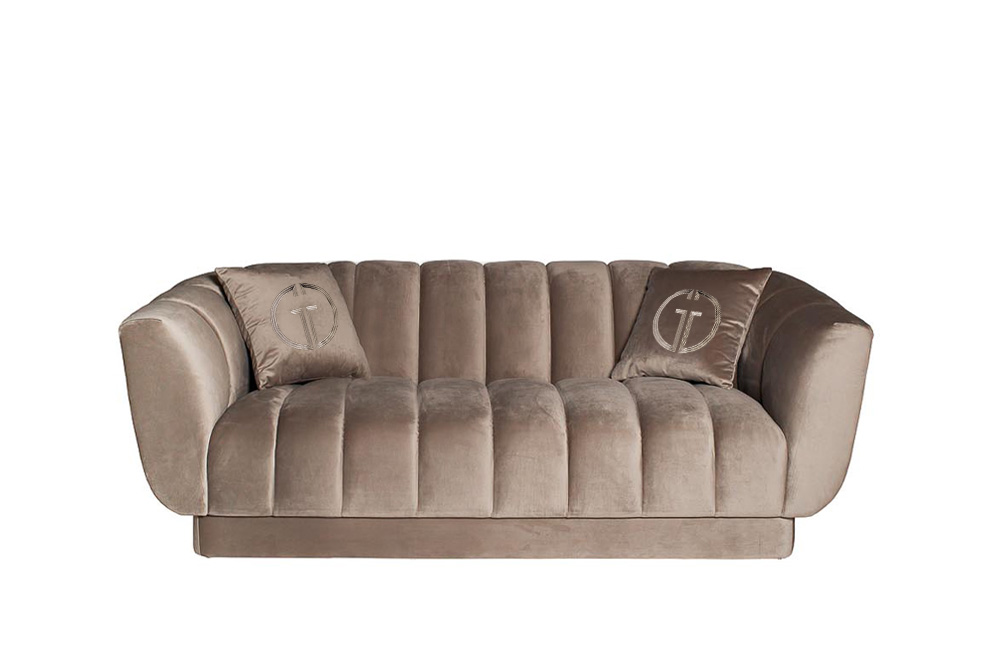 Диван двуестный велюровый серый Garda Decor ZW-81102