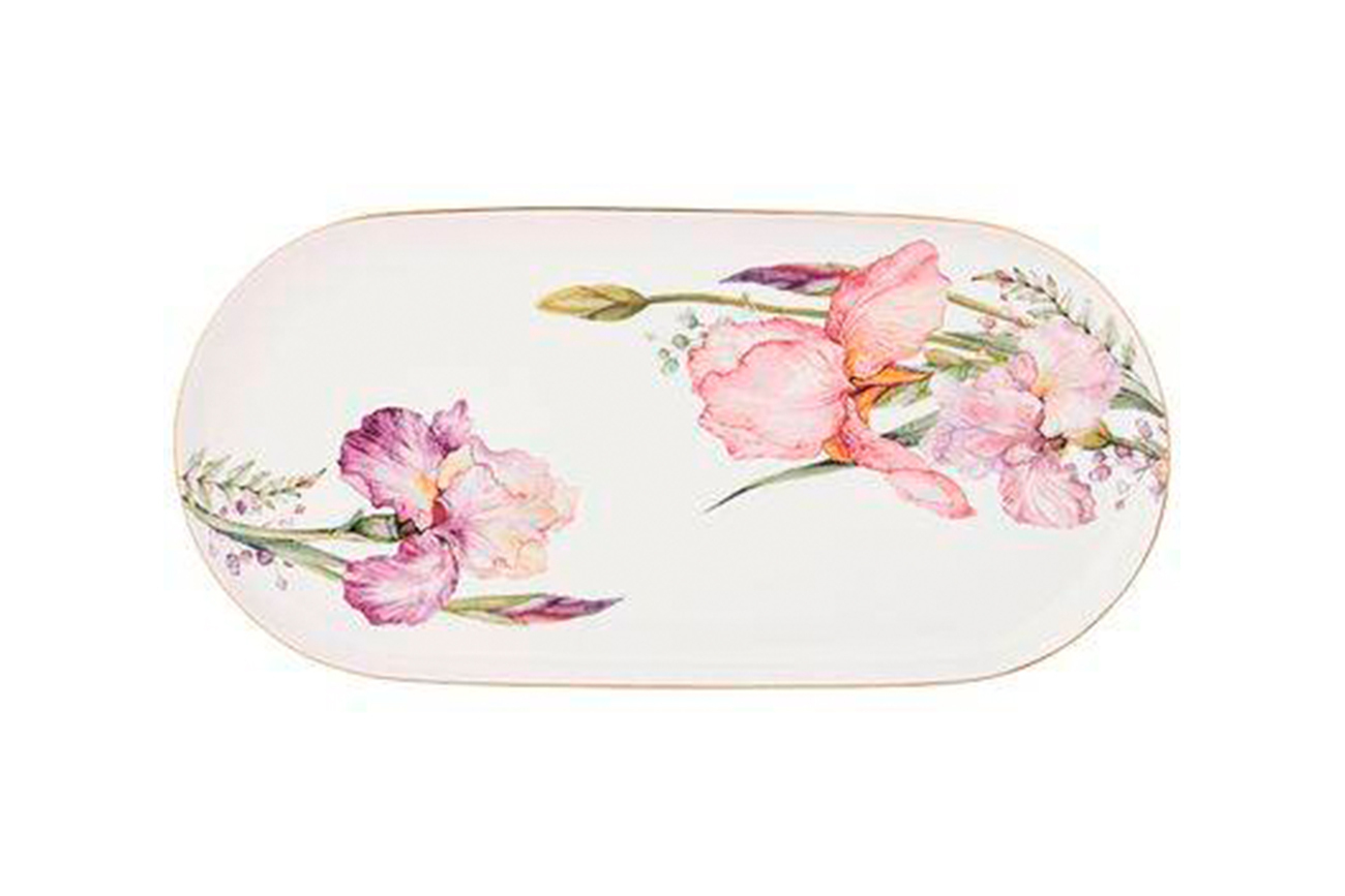 Блюдо овальное "Ирисы" 30,5 см Garda Decor 590-342