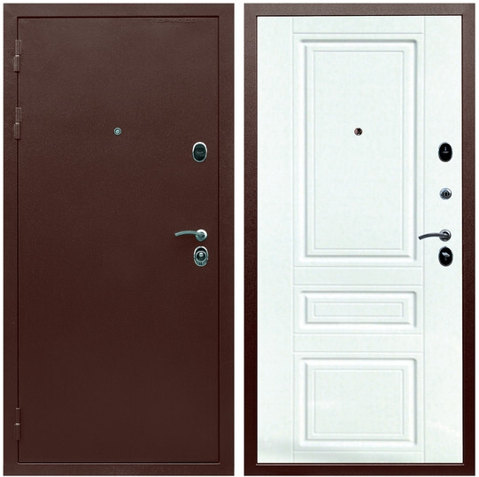 Дверь входная Graf Люкс ТП-70 Антик медь / МДФ 16 мм ФЛ-243 Ясень белый