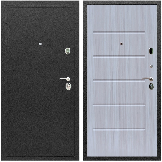 Дверь входная Graf Престиж Черный шелк / МДФ 16 мм ФЛ-102 Сандал белый