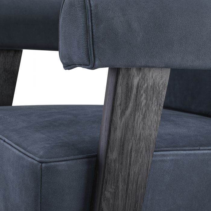 Стул Eichholtz Milo high black oak blue nubuck 114504
