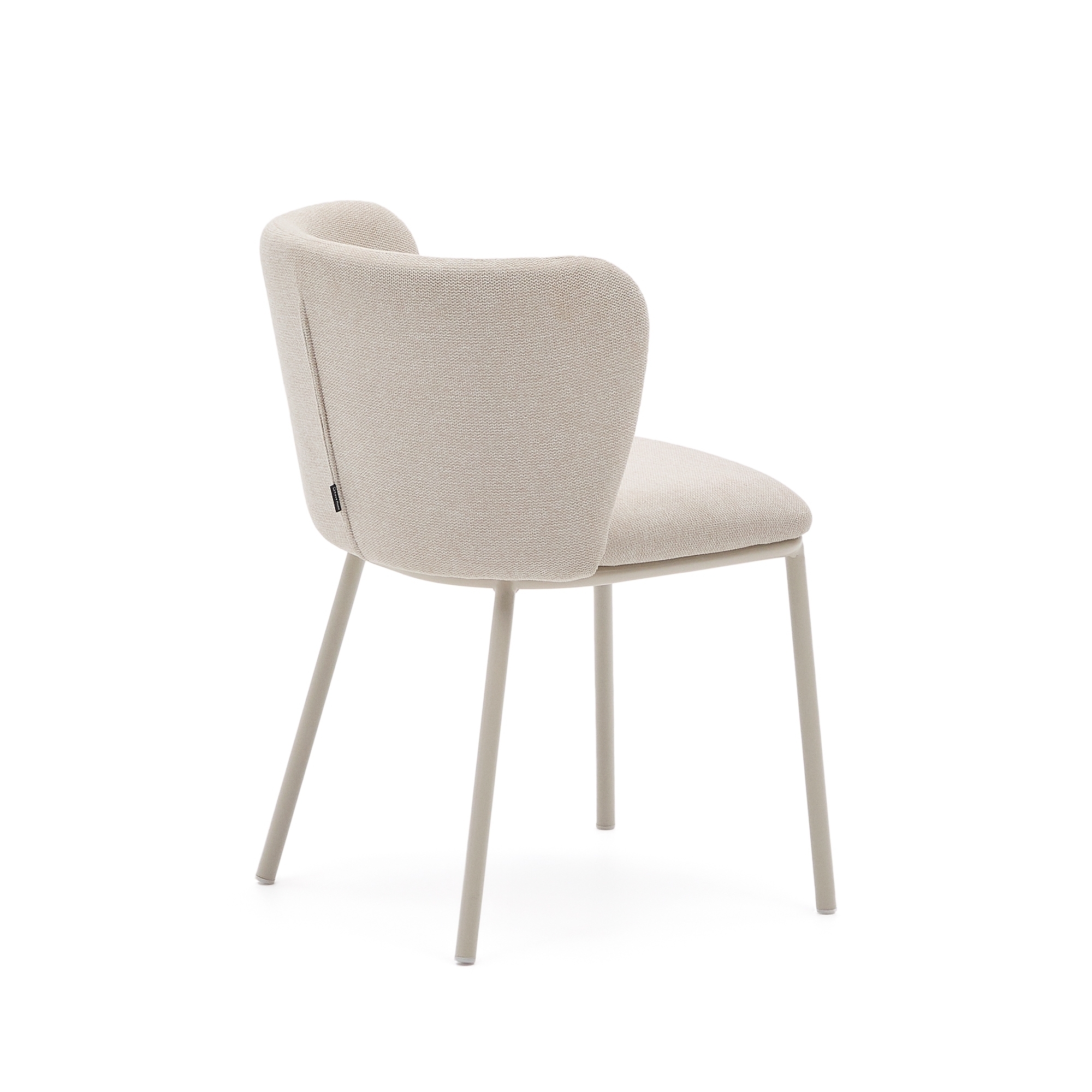 Стул Ciselia из бежевого шенилла и бежевой стали La Forma (ex Julia Grup)