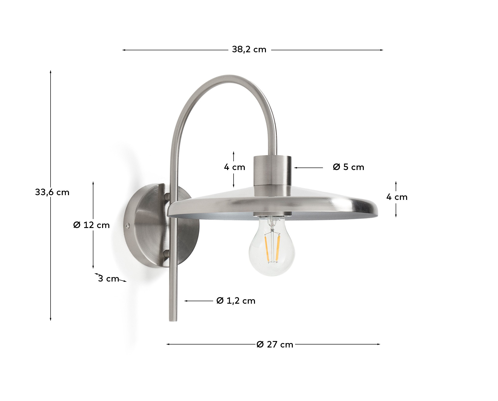 Настенный светильник Nuvira из светло-серого металла La Forma (ex Julia Grup)