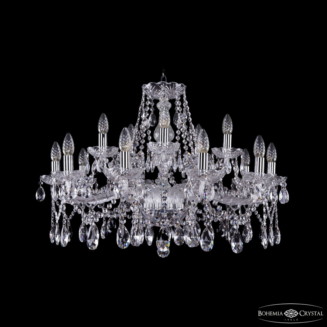 Люстра хрустальная 1413/10+5/300 Ni