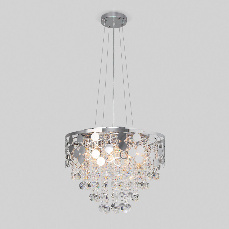 Каскадная люстра Eurosvet 10114/8 хром/прозрачный хрусталь Strotskis