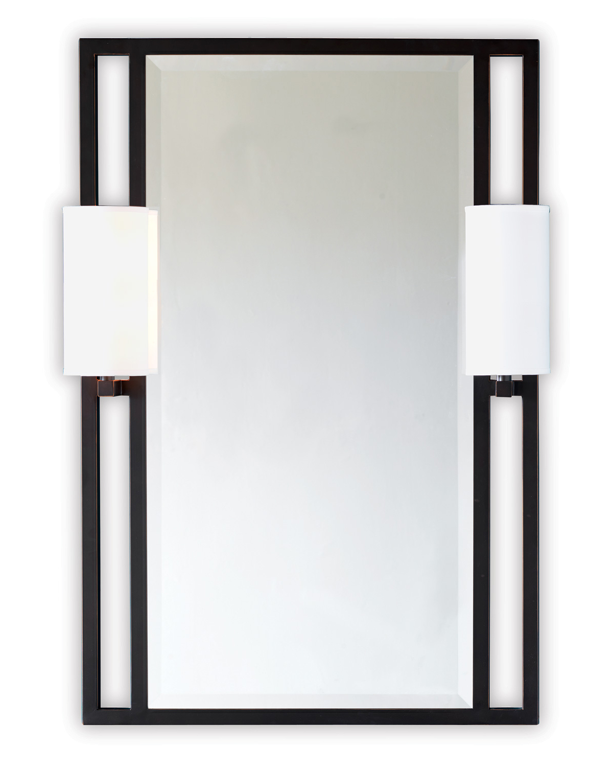 Черное зеркало с бра Дуглас Louvre Home LHDWM301223RJ